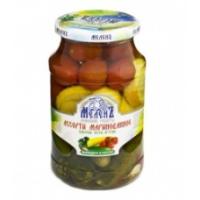 АССОРТИ МЕЛЕНЪ МАРИНОВАННОЕ(КАБАЧКИ,ЧЕРРИ,ОГУРЦЫ) 900ГР