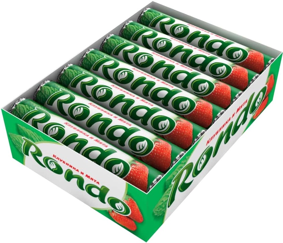 КОНФЕТЫ РОНДО КЛУБНИКА/МЯТА 30ГР
